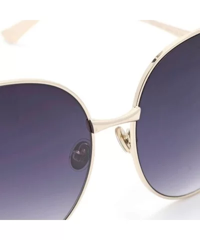 2019 new retro sunglasses - ladies big frame metal frame sunglasses wild sunglasses - F - CP18SN4NCO8 $68.36 Aviator