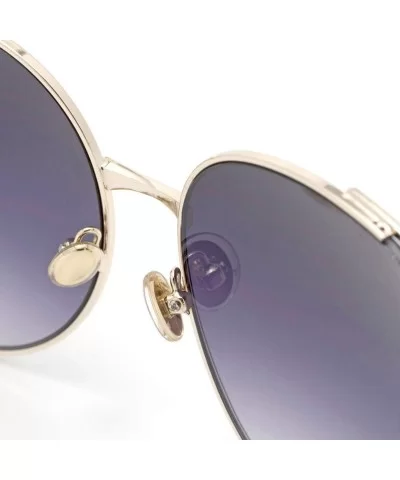 2019 new retro sunglasses - ladies big frame metal frame sunglasses wild sunglasses - F - CP18SN4NCO8 $68.36 Aviator