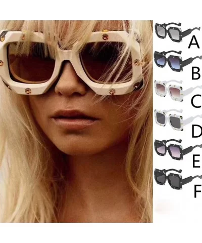 Polarized Sunglasses Rhinestone Protection - F - C519752QNAX $11.26 Rimless