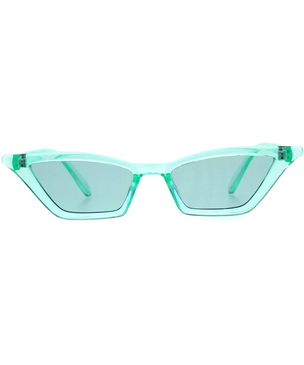 Womens Pop Candy Color Narrow Cat Eye Plastic Sunglasses - Green - CW18GQYKEIC $13.39 Cat Eye