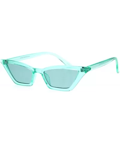 Womens Pop Candy Color Narrow Cat Eye Plastic Sunglasses - Green - CW18GQYKEIC $13.39 Cat Eye