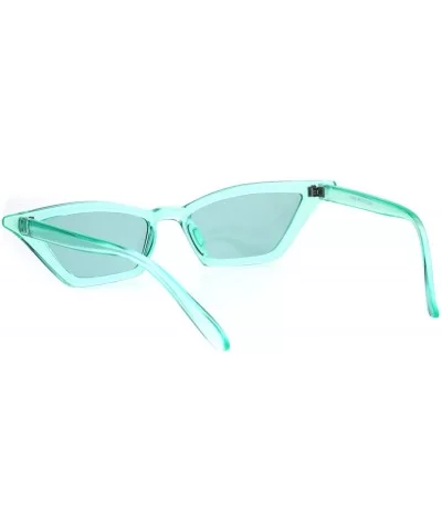 Womens Pop Candy Color Narrow Cat Eye Plastic Sunglasses - Green - CW18GQYKEIC $13.39 Cat Eye