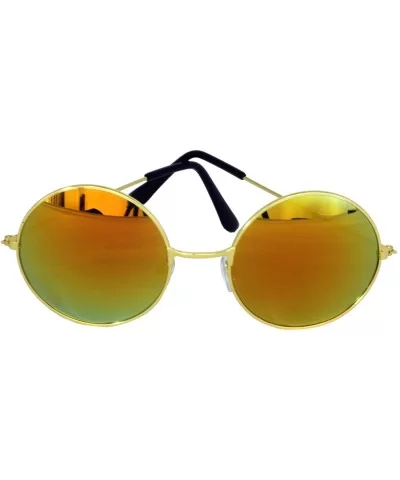 Unisex Latest Design Hippie Style Goggles Round Sunglasses Anti-Reflective Lens - CZ18GMHH2U7 $11.97 Round
