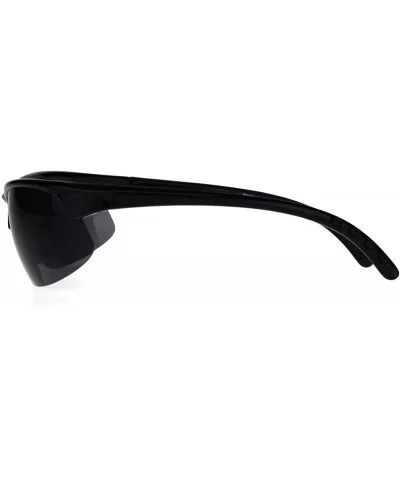 Mens Classic Half Rim Sport Warp Sunglasses with Bifocal Reading Lens - Black - CR188L0LZOQ $16.86 Sport