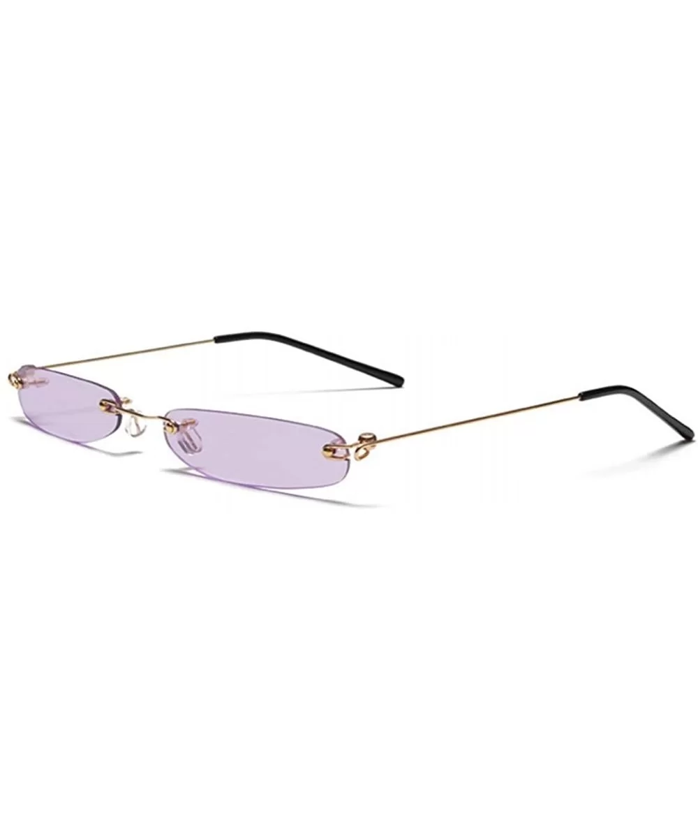 Retro Small Square Frameless Sunglasses for Women/Men Metal Legs UV400 - C2 - C519054C6SE $9.89 Rectangular