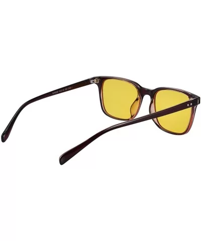 Night Vision Driving Glasses - Anti Glare Yellow Lens Safety Sun Glasses For Women& Men Stylish - Tan/Yellow - C518INAA9YA $1...