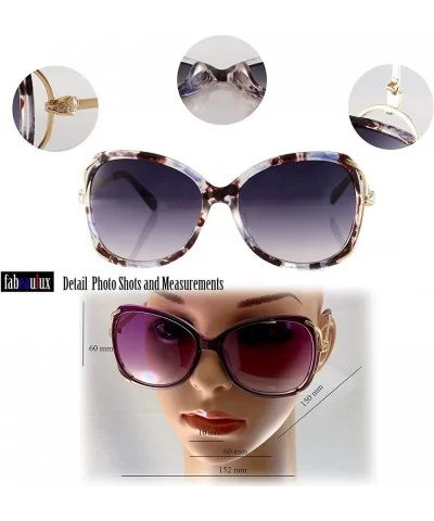 Oversize Serpentine Deco Metal Temple Butterfly Sunglasses A256 - Brown Demi - C418O46WZSR $18.54 Butterfly