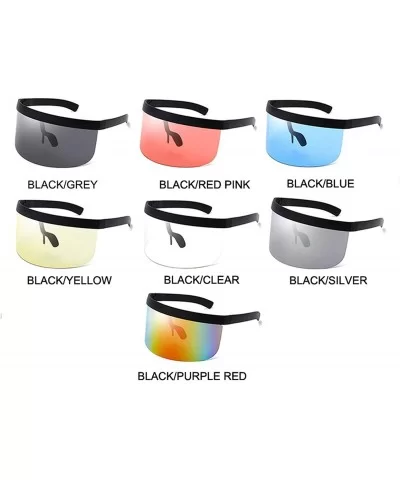 Fashion Sunglasses Women Men Goggle Sun Glasses Big Frame Shield Visor Windproof O44 - Black-clear - C3197A2S4MS $49.30 Oval