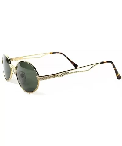 Classic Vintage Retro Fashion Old School Mens Womens Oval Round Sunglasses - Gold - C9189AS2H45 $41.71 Oval