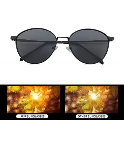 Color Lens Sunglasses Stylish Sunnies Eyewear Metal Sunglasses - N - Grey(black Frame) - CN196STQ4AW $27.78 Sport