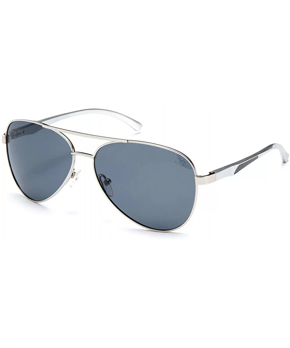 Unisex Premium Brushed Aluminum Aviator Polarized Lenses - Silver - C611WYXF2CJ $38.81 Aviator