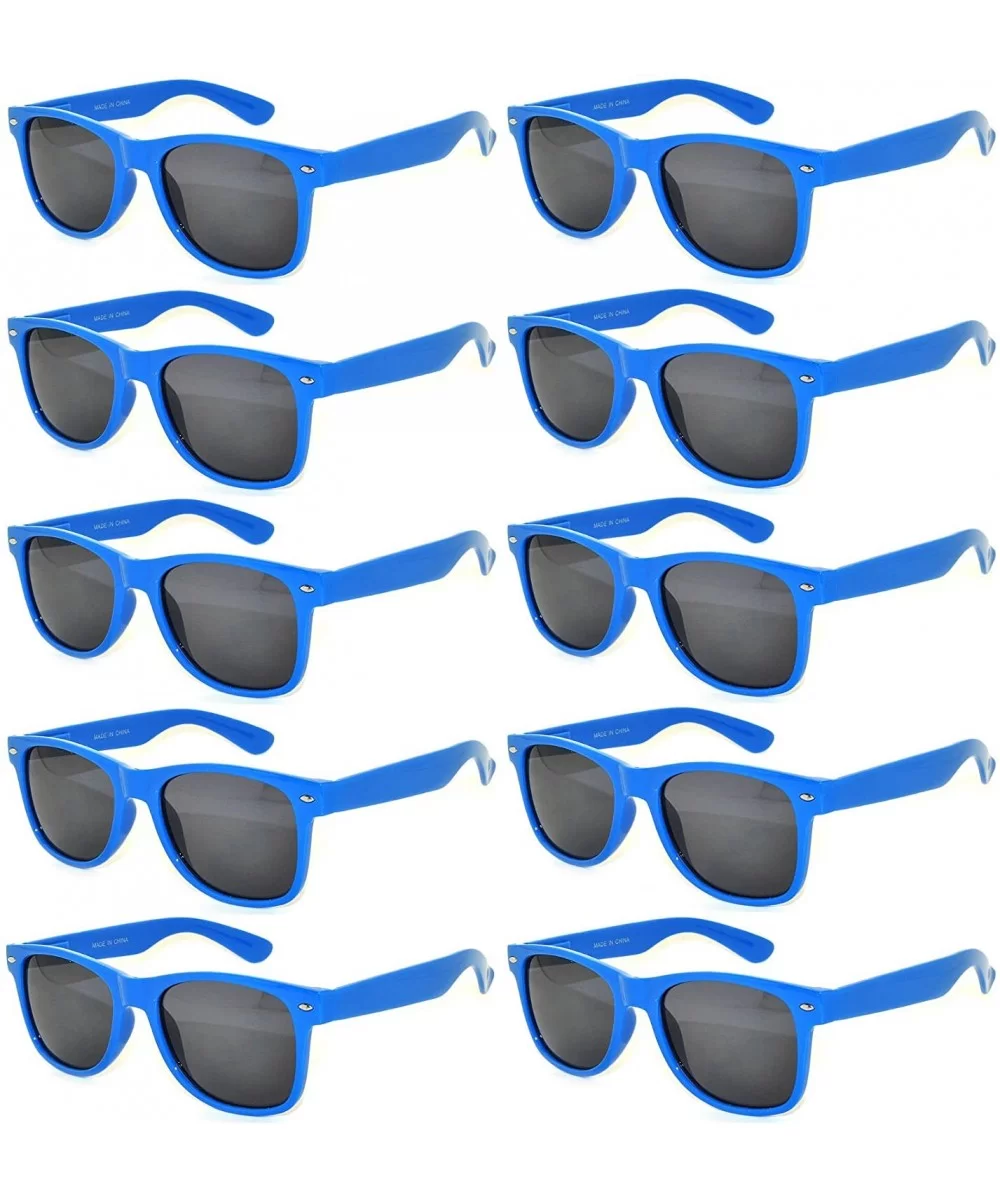 Retro Vintage Eyeglasses Smoke Lens 10 Pack in Multiple Colors. - Blue_10_pairs - CX1272FMIF7 $36.96 Wayfarer