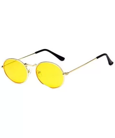 Great Quality Vintage Retro Oval Sunglasses Ellipse Metal Frame Glasses Trendy Fashion Shades - Multicolor-c - CP18T86W2N9 $1...