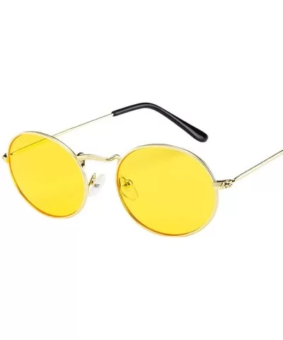 Great Quality Vintage Retro Oval Sunglasses Ellipse Metal Frame Glasses Trendy Fashion Shades - Multicolor-c - CP18T86W2N9 $1...