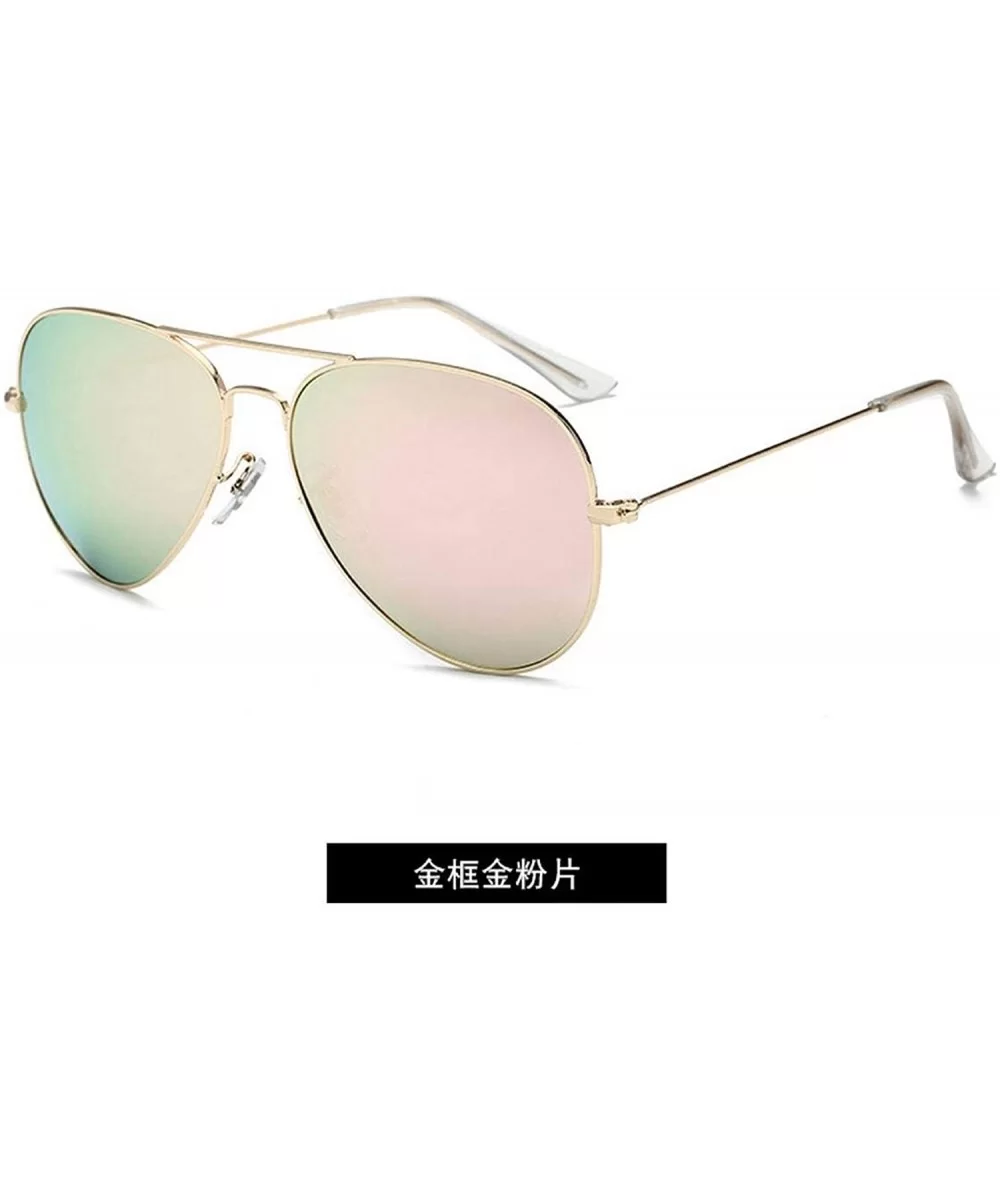 Round Sunglasses Women Glasses Lady Luxury Mirror Retro Yellow Metal Sun Vintage Tiny Female Men - 1 - CJ198A3OR0Y $57.36 Shield