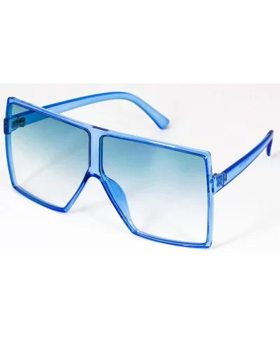 Oversized Exaggerated Flat Top Huge SHIELD Square Sunglasses Colorful Lenses Fashion Sunglasses - CI11HWMME19 $20.04 Oversized