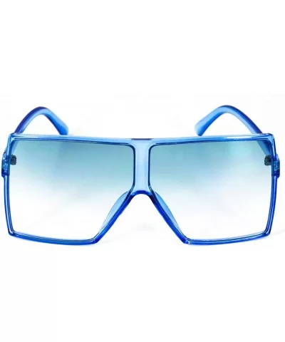 Oversized Exaggerated Flat Top Huge SHIELD Square Sunglasses Colorful Lenses Fashion Sunglasses - CI11HWMME19 $20.04 Oversized