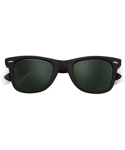 Stylish 80th Retro Unisex Polarized Sunglasses UV400 Classic Vintage Chic - Black -Green - CI18DUYU672 $11.53 Oversized