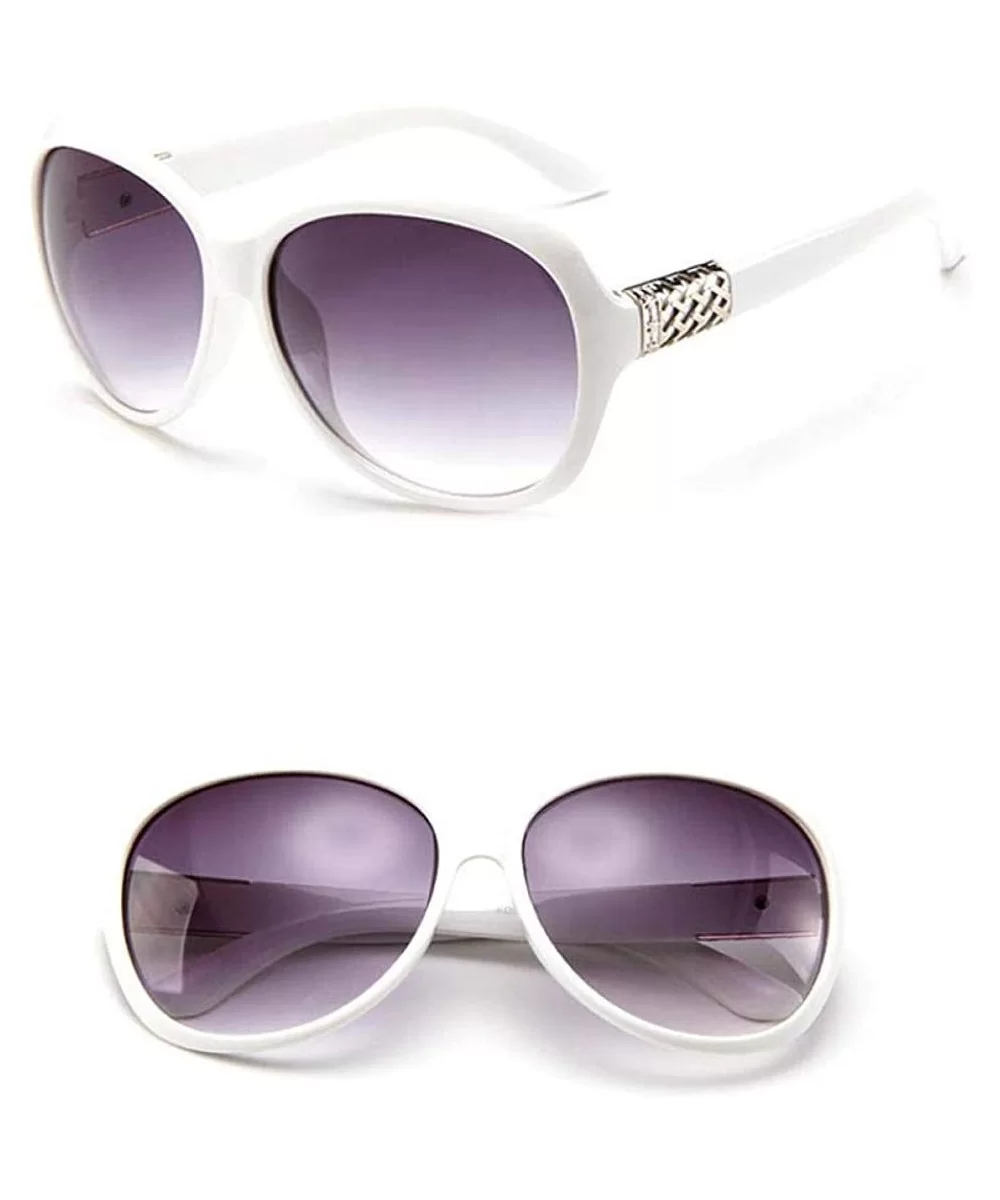 2019 Classic Oversized Sunglasses Women Brand Designer Ladies Sun Purple - White - C418XQY9W9E $11.94 Oversized