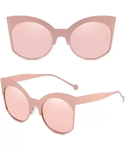 Cat Eye Mirrored Women Streetwear Sunglasses for Beach Driving Traveling - Pink - CD18DMNZG43 $23.43 Sport