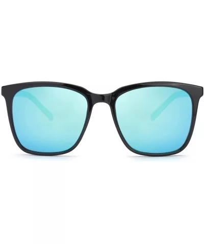 Womens Mirrored Sunglasses Polarized-Fashion Oversized Eyewear with UV400 Protection for Outdoor - CD199HZOWKQ $37.27 Aviator