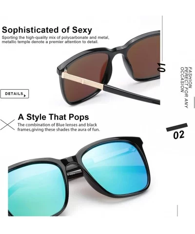 Womens Mirrored Sunglasses Polarized-Fashion Oversized Eyewear with UV400 Protection for Outdoor - CD199HZOWKQ $37.27 Aviator