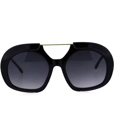 Womens Boyfriend Flat Top Racer Sport Plastic Retro Mob Sunglasses - Black Smoke - C918HRIDR2S $17.92 Sport