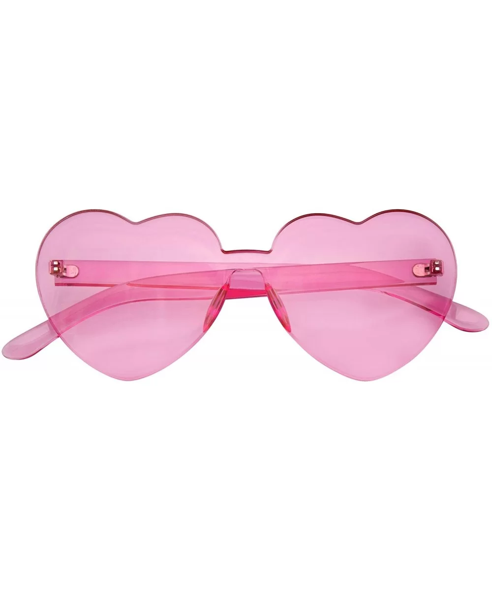 Heart Sunglasses Womens Retro Vintage Heart Shape Rimless Sunglasses - Pink - C918UEG2IGA $12.82 Rimless