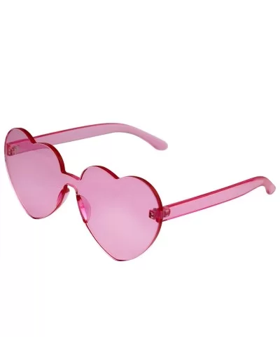 Heart Sunglasses Womens Retro Vintage Heart Shape Rimless Sunglasses - Pink - C918UEG2IGA $12.82 Rimless