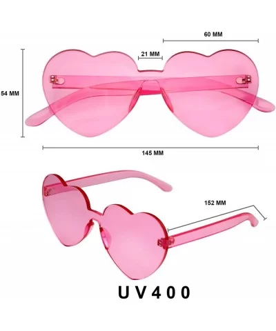 Heart Sunglasses Womens Retro Vintage Heart Shape Rimless Sunglasses - Pink - C918UEG2IGA $12.82 Rimless