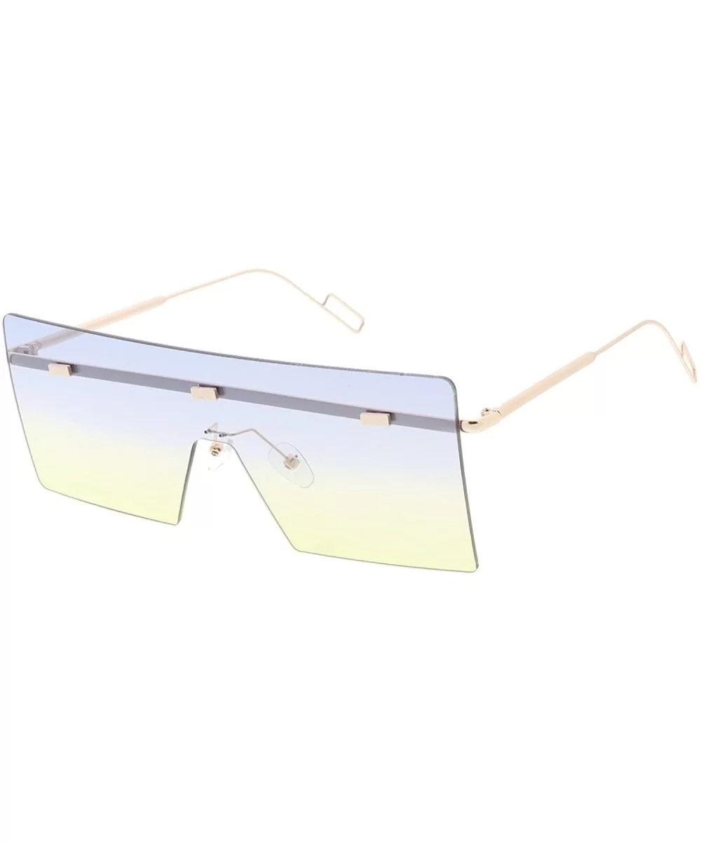 High Octane Collection"Mykonos" Wire Frame Unisex Sunglasses - Brown - CZ18GYZU5EW $13.07 Shield