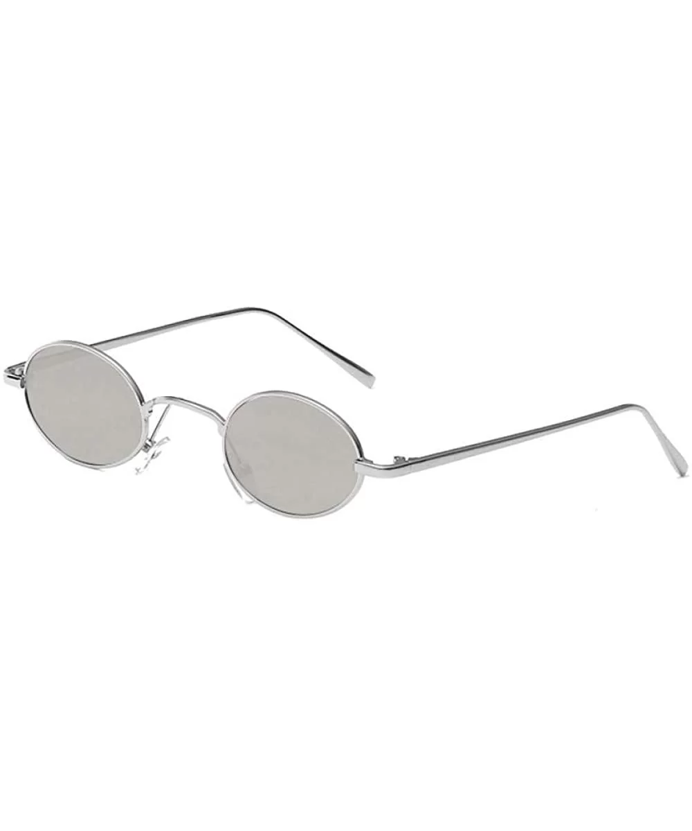 New Europe And America Oval Small Box Sunglasses Sunglasses Retro Metal Glasses - CH18X6M54WI $74.97 Oval