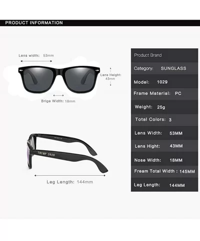 Polarized Sunglasses Classic Square Unisex Transparent Frame Glasses - Black Grey - CZ18Z2Y83XS $12.48 Sport