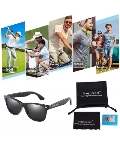 Polarized Sunglasses Classic Square Unisex Transparent Frame Glasses - Black Grey - CZ18Z2Y83XS $12.48 Sport