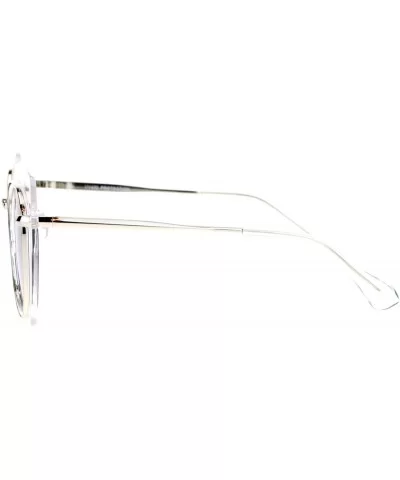 Oversized Womens Sunglasses Big Square Butterfly Double Frame UV 400 - Clear Silver - CN1877IQHR4 $16.22 Square