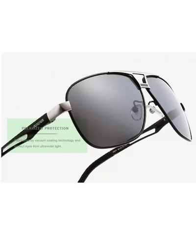 Outdoor leisure fishing glasses metal aviator sunglasses - Silver Color - CM18I5E7AAD $67.58 Aviator