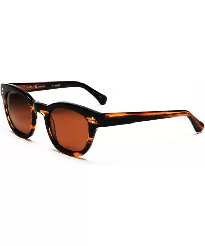 Women's Polarized Modern Classis Vista Horned Rim Vintage Sunglasses - Choco Brown - C212E0DXDKX $62.58 Round