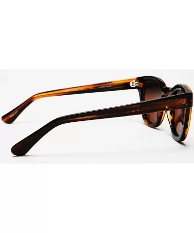 Women's Polarized Modern Classis Vista Horned Rim Vintage Sunglasses - Choco Brown - C212E0DXDKX $62.58 Round