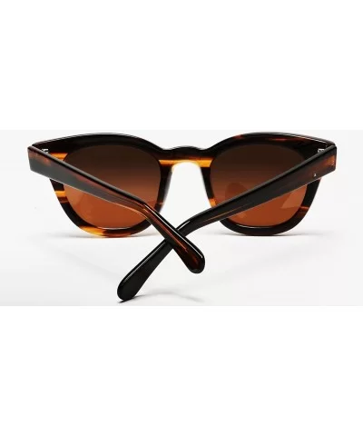 Women's Polarized Modern Classis Vista Horned Rim Vintage Sunglasses - Choco Brown - C212E0DXDKX $62.58 Round