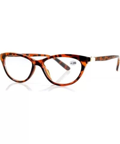 Fancy Lady's Cat Eye Clear Reading Glasses Metal Temple A087 - Tortoise - CQ1803OE4CN $14.63 Cat Eye