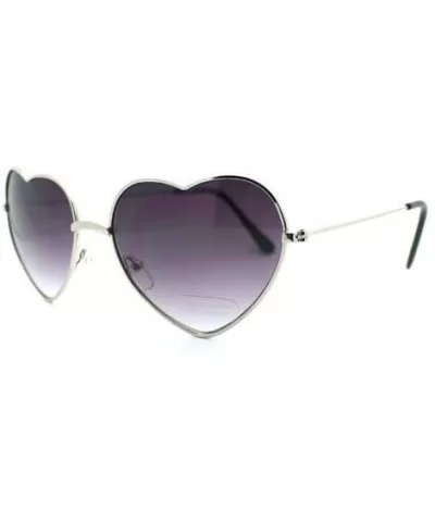 Thin Metal Heart Shape Sunglasses Womens Cute Shades Gold/Silver - Silver - C31884G452A $12.48 Oval