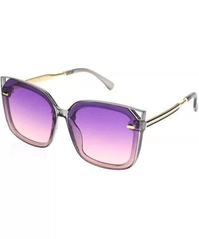 Womens 90s Squared Rectangular Butterfly Plastic Sunglasses - Slate Purple Pink - C218NUTZZ4S $17.17 Butterfly