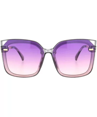 Womens 90s Squared Rectangular Butterfly Plastic Sunglasses - Slate Purple Pink - C218NUTZZ4S $17.17 Butterfly