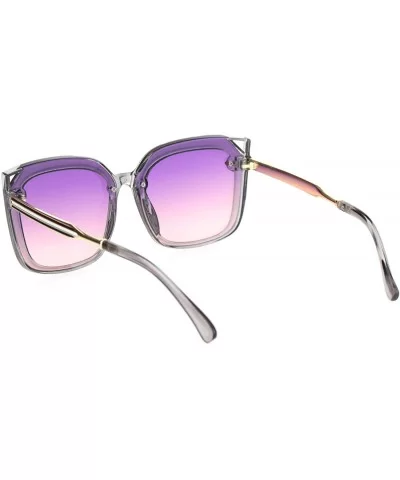 Womens 90s Squared Rectangular Butterfly Plastic Sunglasses - Slate Purple Pink - C218NUTZZ4S $17.17 Butterfly