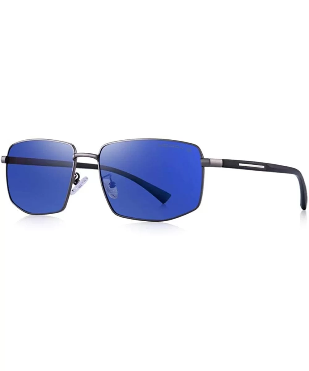 DESIGN Men Classic Sunglasses Male HD Polarized Rectangle Sun Glasses C01 Black - C03 Blue - C718XDWUDKG $25.96 Aviator