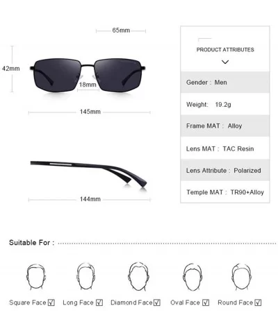 DESIGN Men Classic Sunglasses Male HD Polarized Rectangle Sun Glasses C01 Black - C03 Blue - C718XDWUDKG $25.96 Aviator