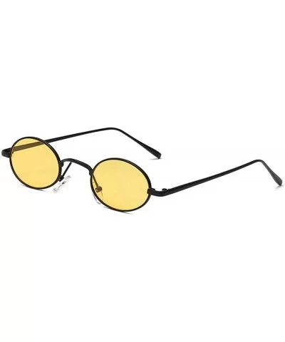 New Europe And America Oval Small Box Sunglasses Sunglasses Retro Metal Glasses - CD18X7N5HSE $75.02 Oval