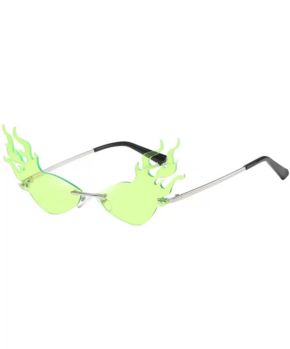 Fashion Sunglasses Irregular Protection Glasses - B-green - C8196M6CSEM $11.25 Cat Eye