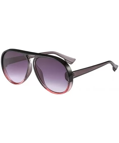 Womens Mens Oversized Cat Eye Sunglasses Outdoor Vintage Retro Shades - Pink Frame+gray Lens - CL18E5EUOUC $13.56 Oversized