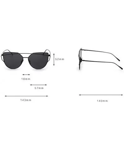 RetroUV Oversized Sunglasses Mirrored Fashion - Black Frame / Red Lense - CQ12L9HHIH7 $9.13 Round